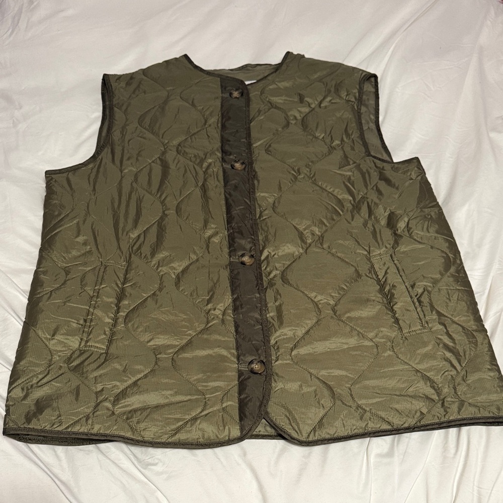 ASOS Olive Quilted Vest